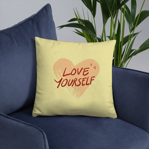 Love Yourself Printed Cozy Cushion