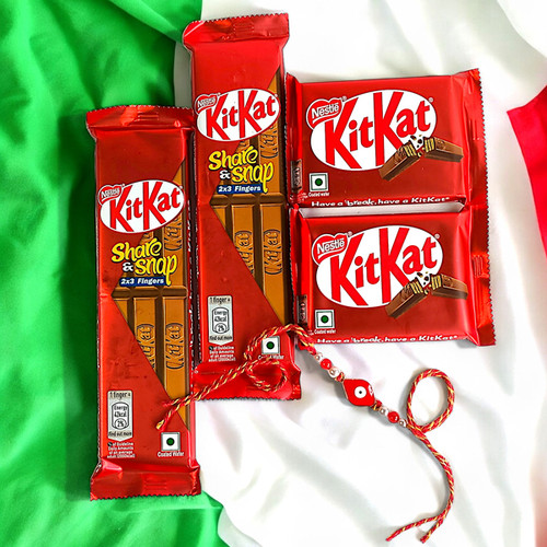 Rakhi Thread with KitKat Chocolates for Raksha Bandhan