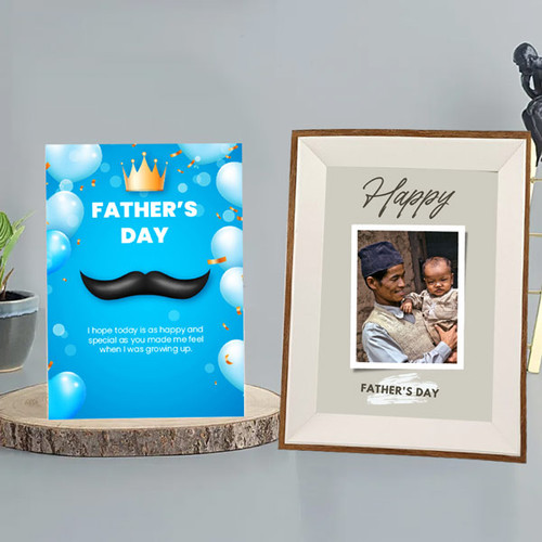 Father's Day Gift with Greeting Card and Photo Frame