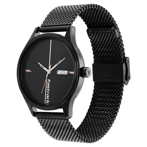 Fastrack Men's Sleek Black Dial Stainless Steel Watch - 3247NM03 Fastrack Men's Sleek Black Dial Stainless Steel Watch - 3247NM03