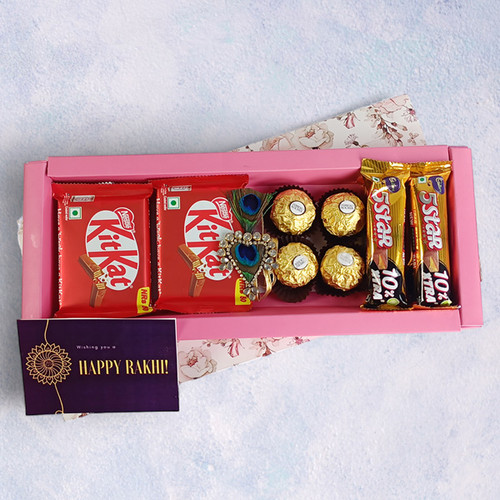 Assorted Cadbury Chocolates with Rakhi for Brother