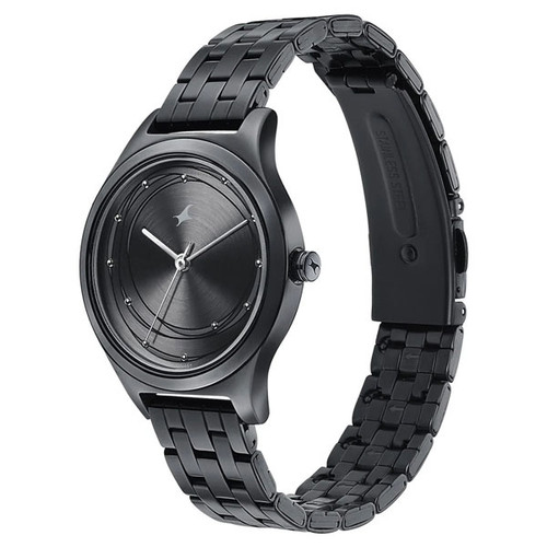 Fastrack Style Up Grey Dial Stainless Steel Strap Watch for Girls - 6152NM01