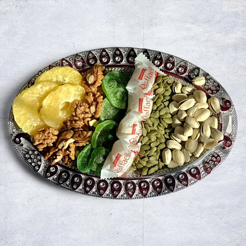 A Tasty Blend of Dry Nuts, Dried Fruits, and Chocolates
