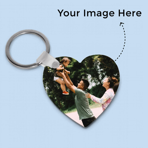 Family Photo Printed Metal Keychain