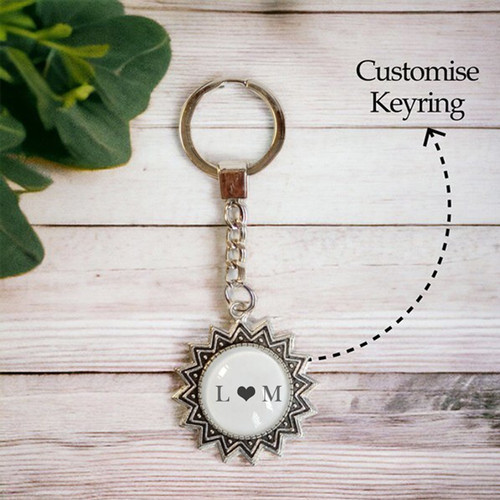 Couple Customized Letter Design Keyring