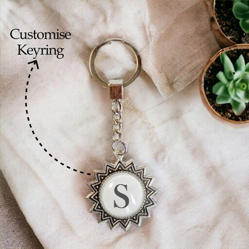 Customized Keyring with First Letter of Recipient's Name