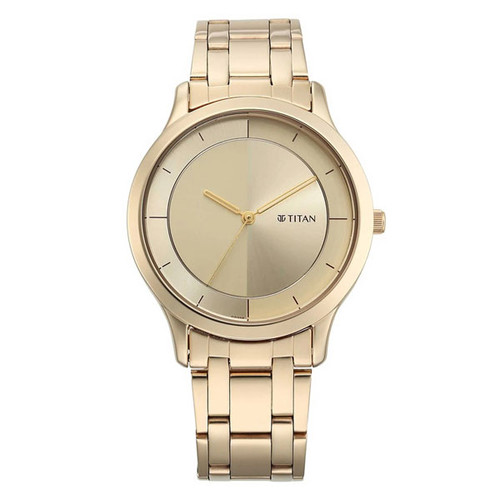 Titan Yin & Yang Light Champange Dial Analog Stainless Steel Strap Watch - 1825WM01