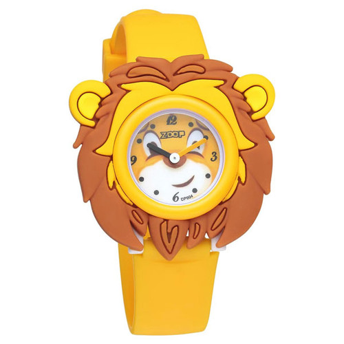 Zoop Analog Lion Watch with Yellow Dial & Yellow Strap For Kids