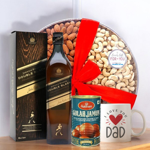 Johnnie Walker Whisky with Sweets & Dry Nuts Gift for Father's Day