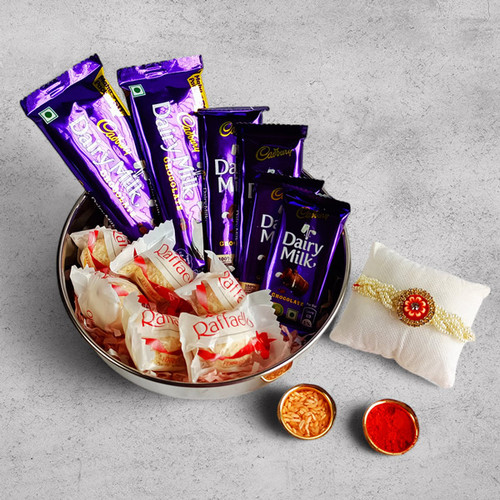 Delicious Chocolates with Rakhi for Brother