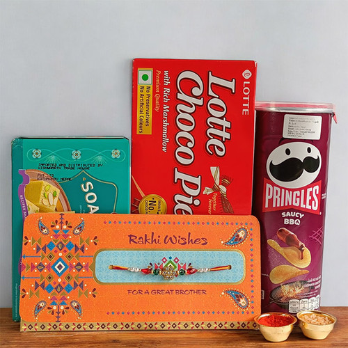 Savory Snacks with Sweets and Rakhi for Brother