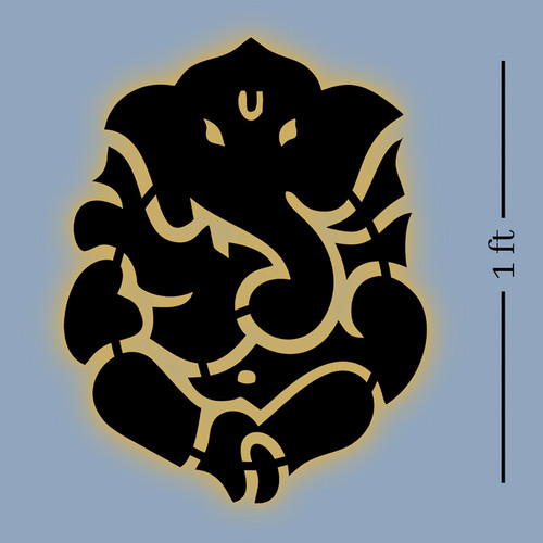 Spiritual Ganesh Backlit Wooden Wall Hanging with Warm LED Lights