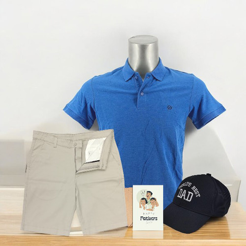 Dad's Essentials Bundle: T-Shirt(XXL), Half Pant & Cap Set