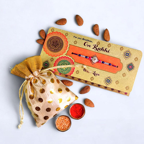 Rakhi with Almonds for Brother