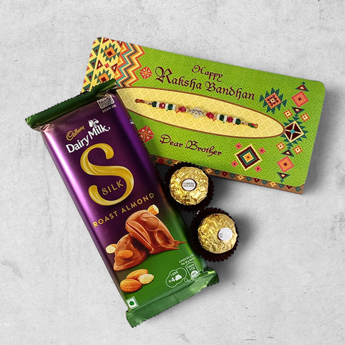 Stunning Rakhi and Chocolate Gift for Brother