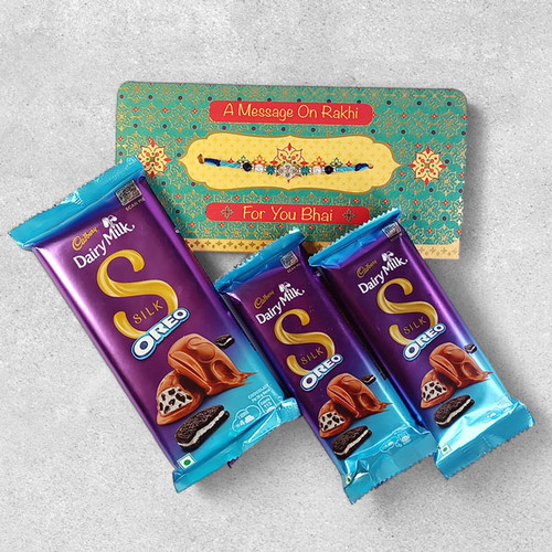 Cadbury Chocolates with Rakhi Attached Greeting Card