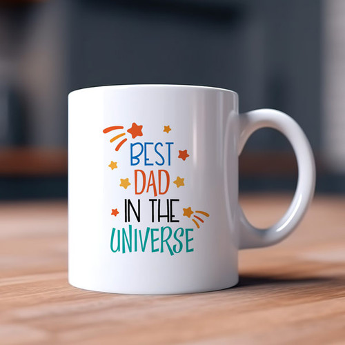 "Best Dad in the Universe" Printed on Mug