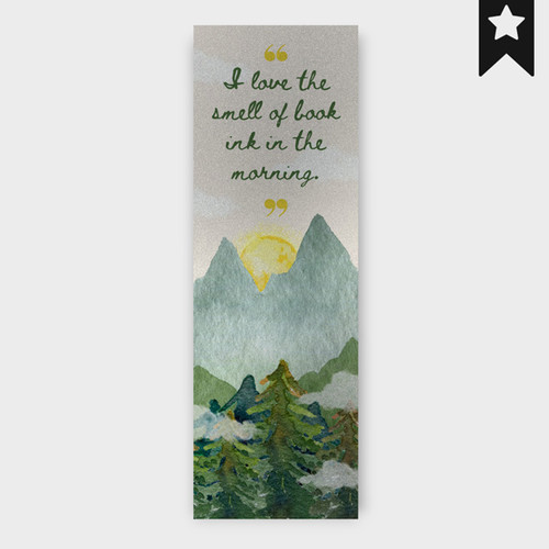 "I Love The Smell Of Book Ink In The Morning" Printed Metal Sheet Bookmark