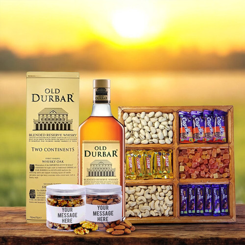 Old Durbar Whisky with Dry Nuts & Chocolates Tray