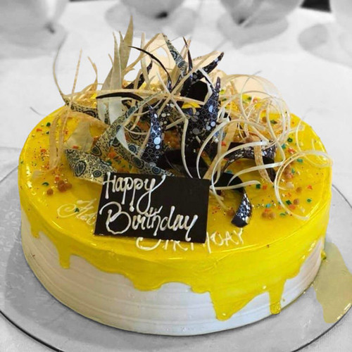 Pineapple Cake with Sophisticated Chocolate Curls By Hotel Himalaya