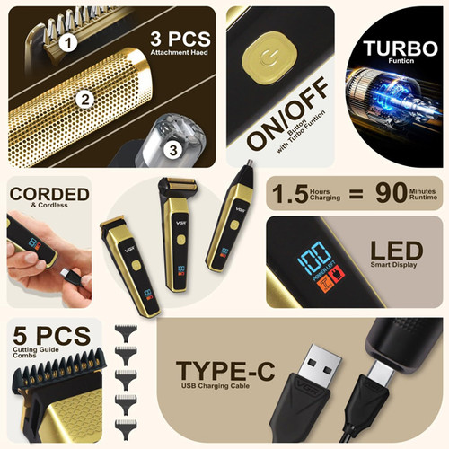 3 IN 1 Men's Grooming Kit VGR V-366