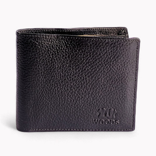 Woods Black Leather Bi-Fold Wallet