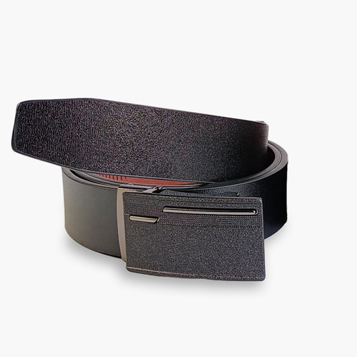 Genuine Leather Black Belt For Men (Design May Vary)