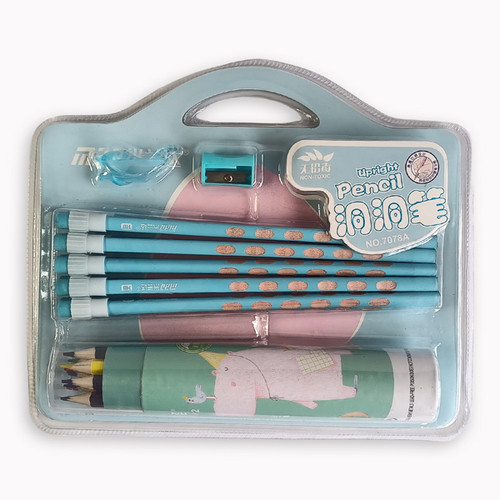 10pcs Sky Blue Pencil with 12pcs Color Gift Set for Kids
