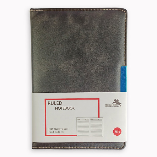 Daily Thoughts : Black A5 Ruled Notebook