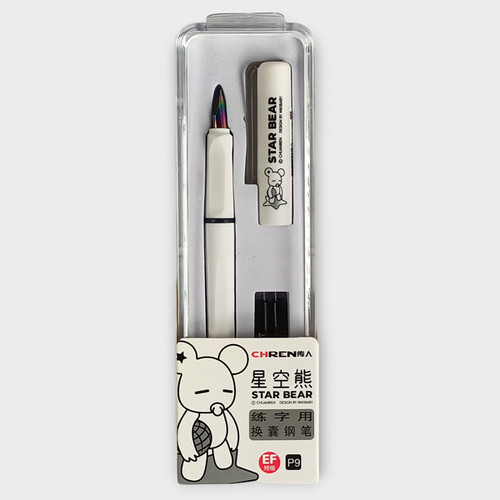 Chren White Fountain Pen with Blue Ink