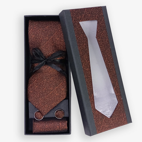 Playful Contrast: The Black Tie with Orange Dots