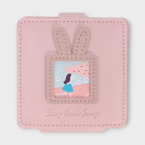 Cute Rabbit Mini Pocket Mirror - Pink