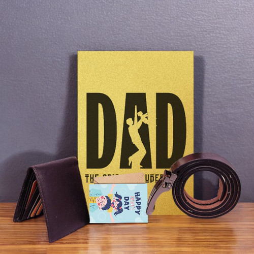 Stylish Dad's Gift with Wallet and Belt