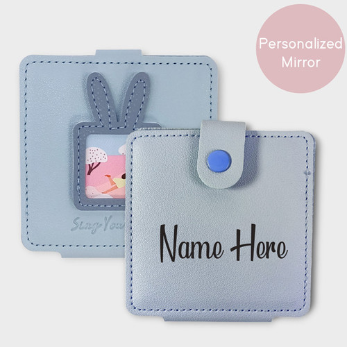 Personalized Pocket Mirror With Your Name - Blue