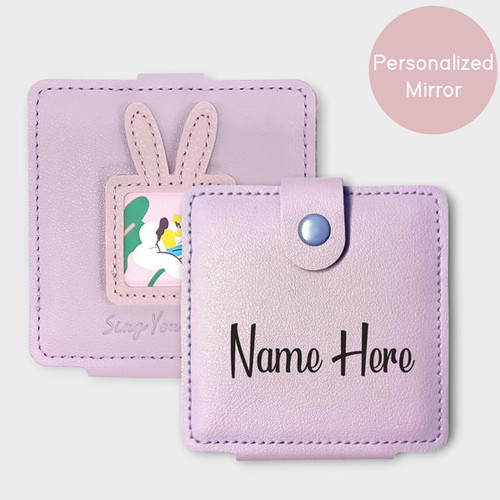 Cute Customizable Pocket Mirror - Purple