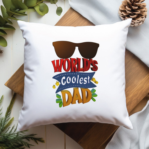 World Coolest Dad White Cushion