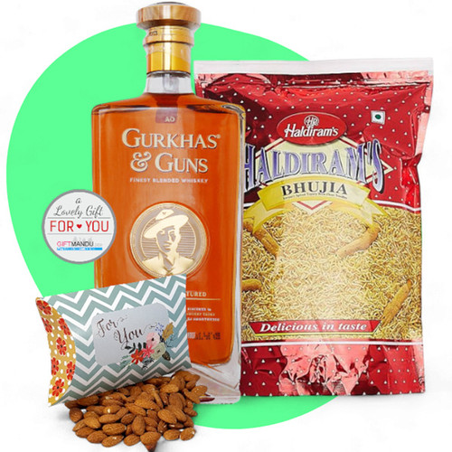 Gurkhas & Guns Blended Whisky with Almonds & Bhujia