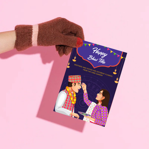 Happy Bhai Tika Printed Greeting Card