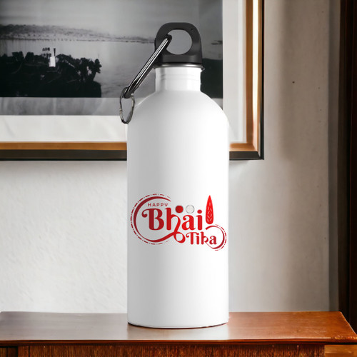 Happy Bhai Tika Printed on Aluminium Bottle