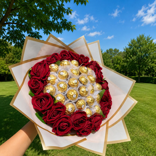 Love Blossom with Roses and Chocolates