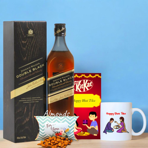Bhai-Tika Treat For Brother With Double Black Whisky
