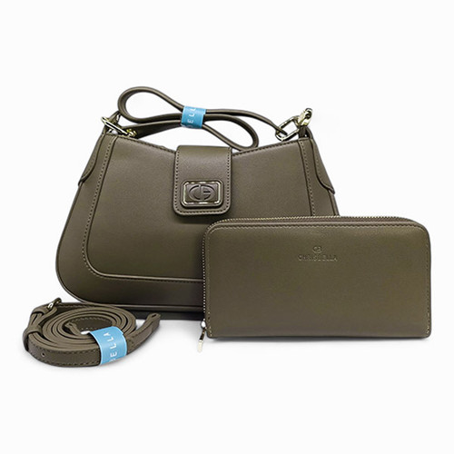 Chrisbella Fashion Shoulderbag with Crossbody Strap and Purse