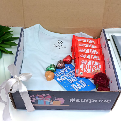 Father's Day Gift With T-shirt, Chocolates & Greeting Card for Dad - ASL-447