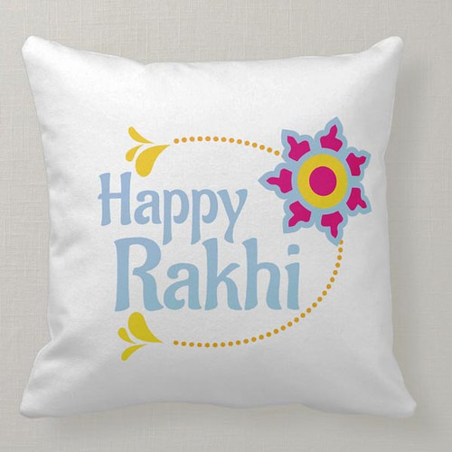 ''Happy Rakhi'' Printed Cushion Gift - RT-921C