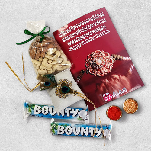 Raksha Bandhan Gift with Rakhi and Chocolates - JNK-1798