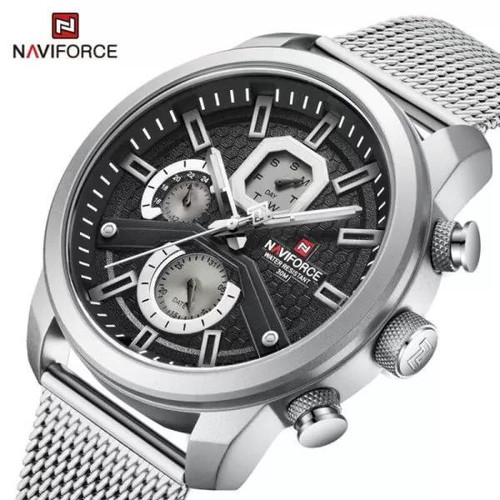 NaviForce NF9211 Black/Silver Digital Analog Watch For Men - WTC-093
