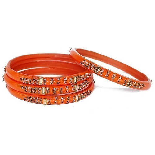 4 Pcs/Set Red Orange Bangles Chura