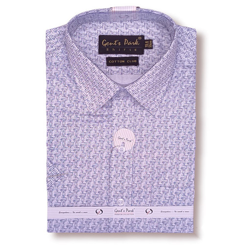 Gent's Park Cotton White Printed Shirt