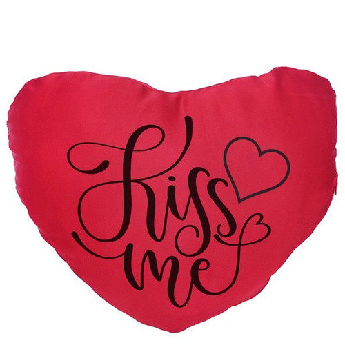 ''Kiss Me'' Printed Heart Cushion Gift