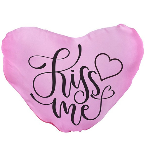 ''Kiss Me'' Printed Heart Cushion Gift